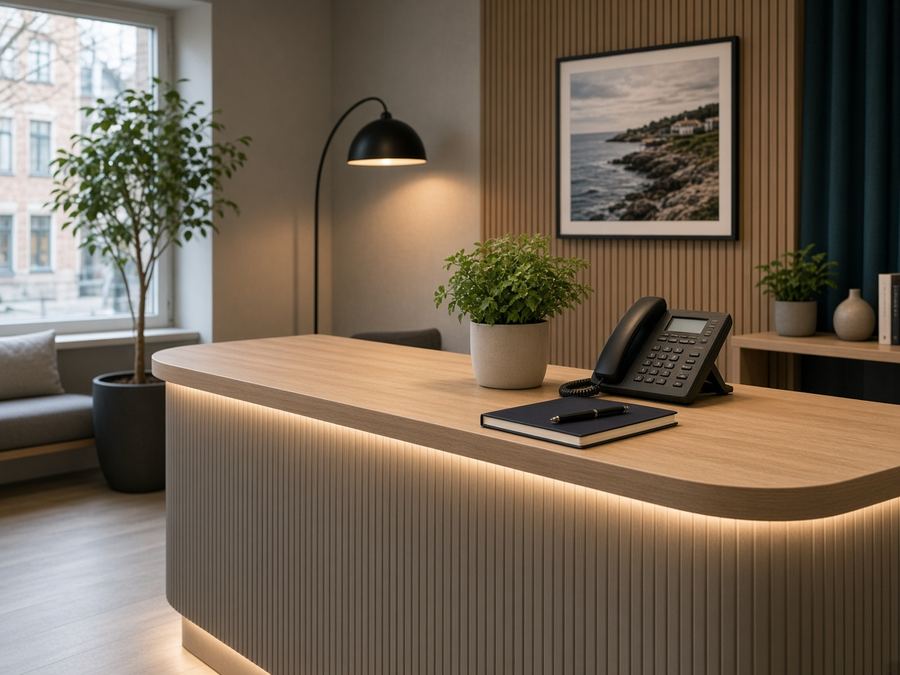 Contact desk at Vividtress Newsroom in Tallinn