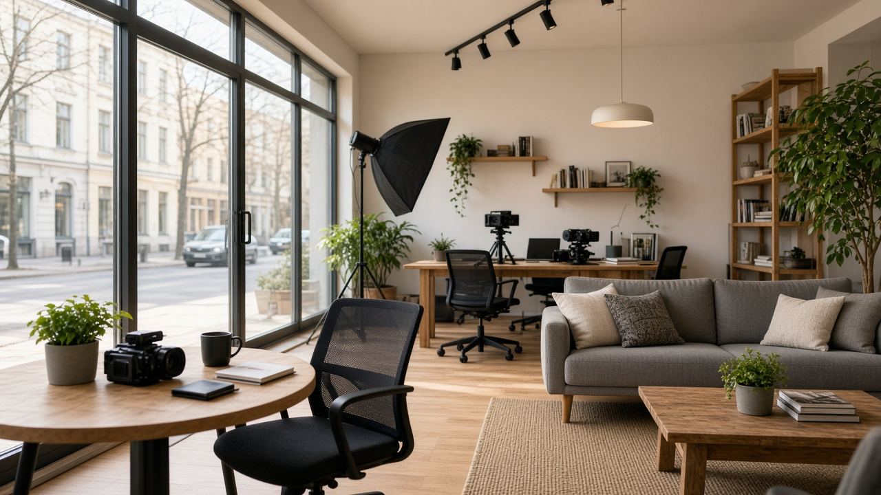 Media journalism training studio workspace at Vividtress Newsroom